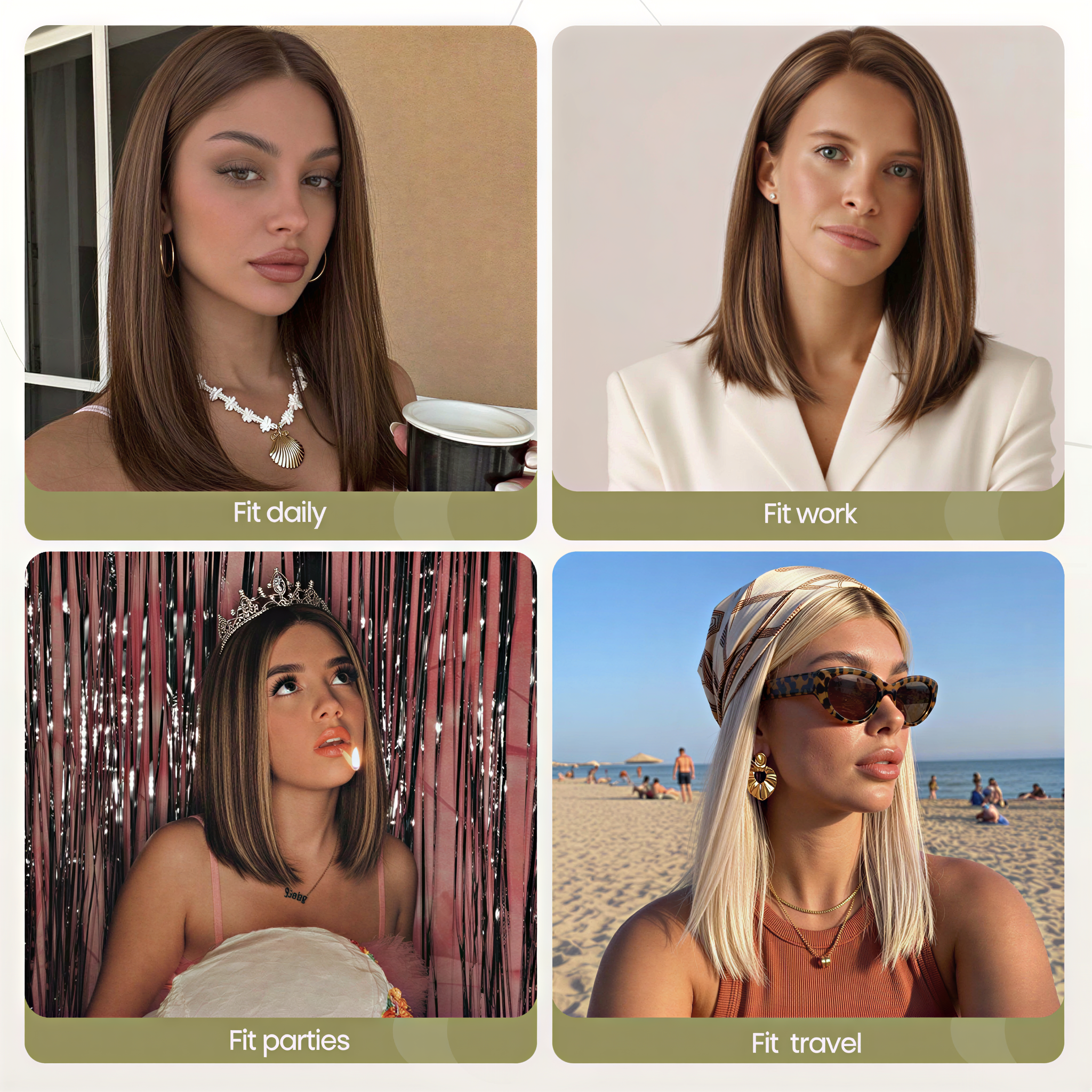 Image of Starluck Lace Front Wigs Human Hair 16 Inch 180 Density 13x5 Straight Pre Cut Plucked Glueless HD Side Part Human Hair Lace Frontal Glueless Wigs for Women