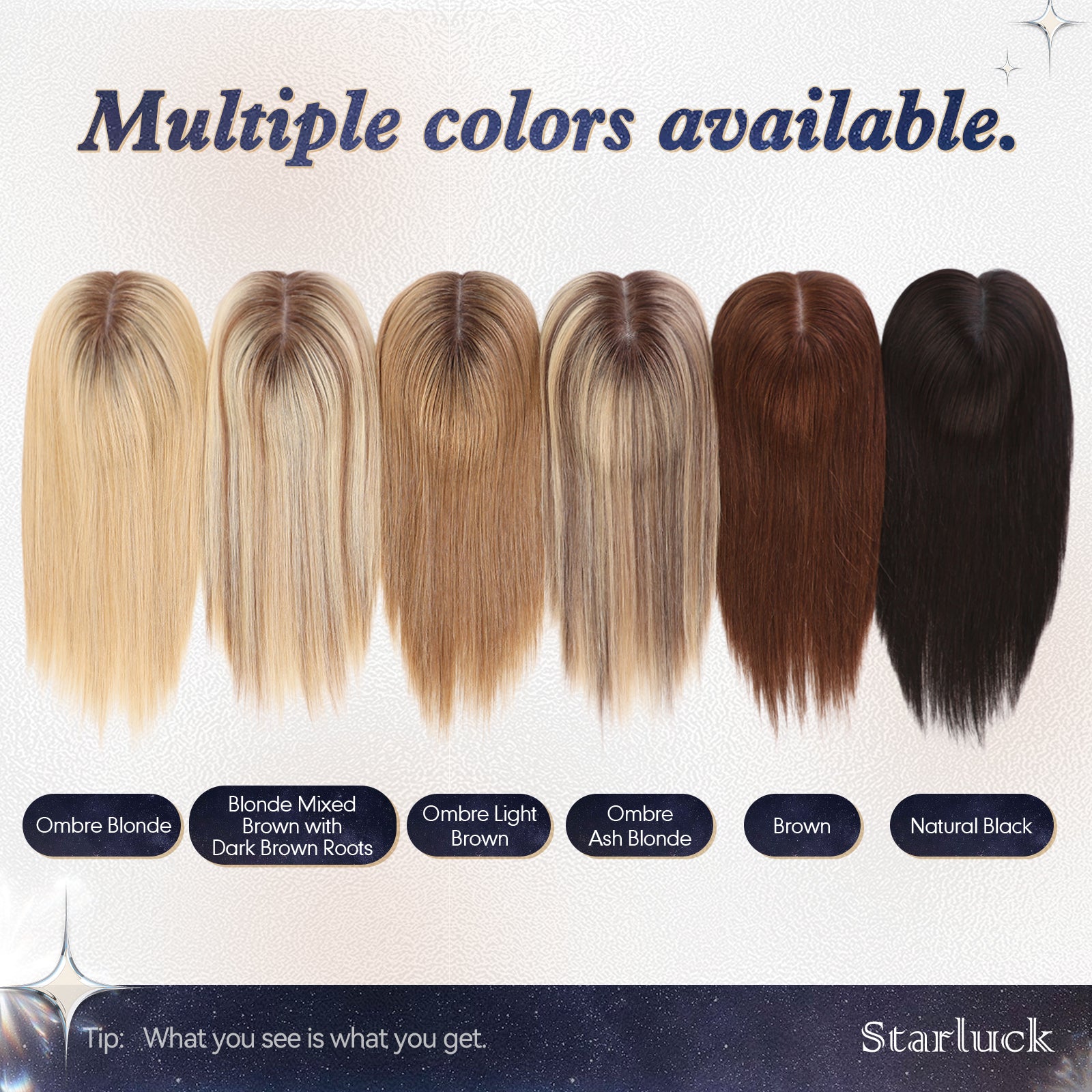 Image of starluck Hair Toppers for Women Real Human Hair with thinning 6