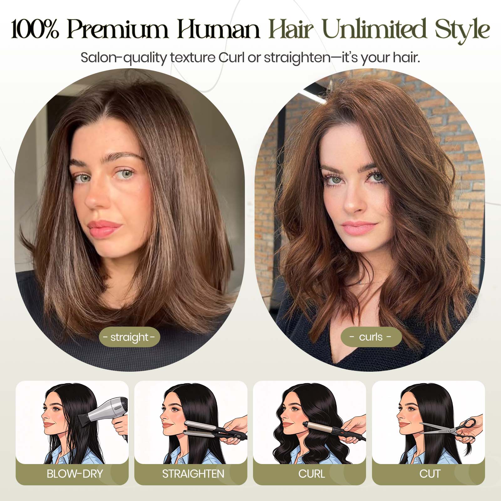 Image of Wig for Women – HD Lace Front Human Hair Wig, 14