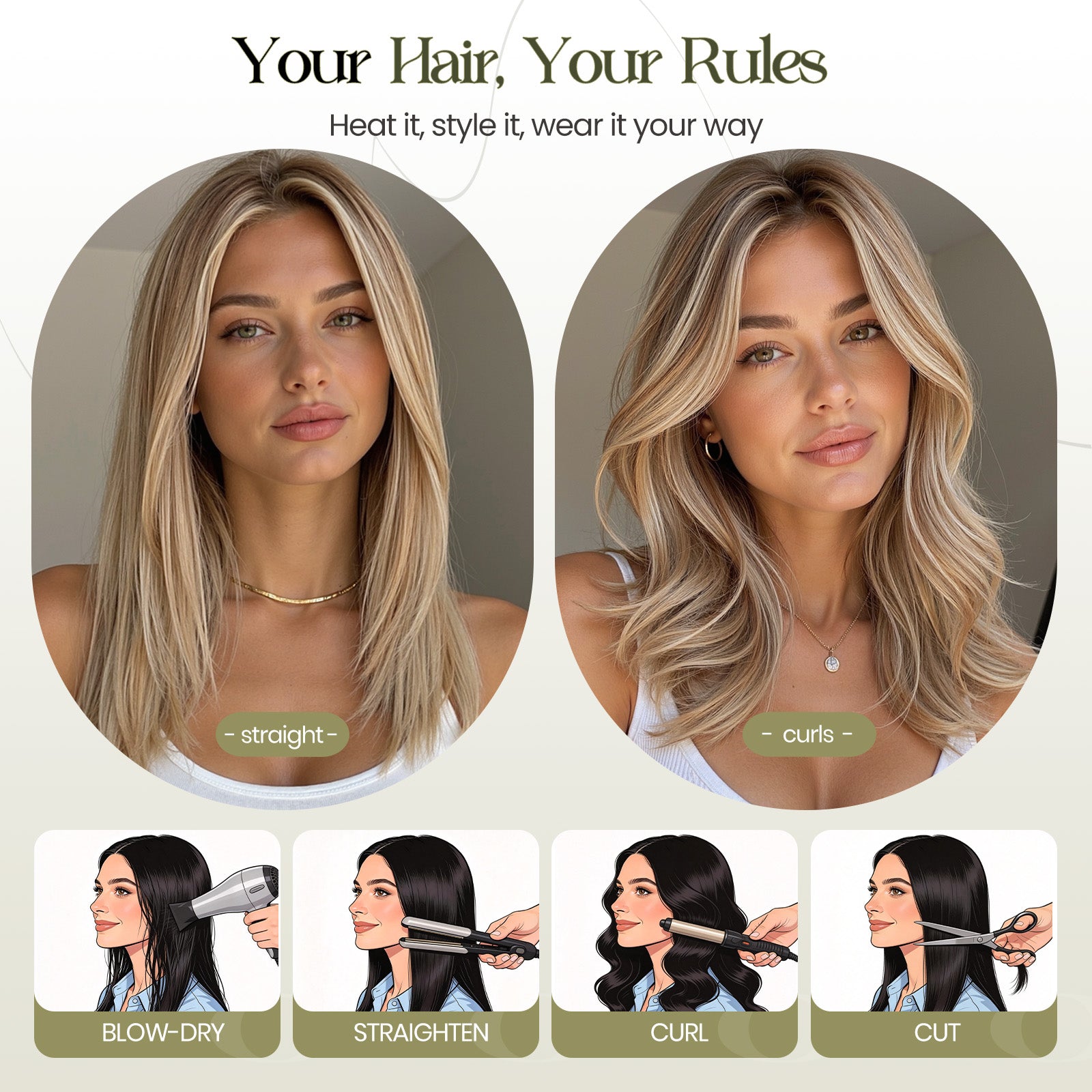 Image of Human Hair Topper with Halo Wire, Swiss Base by Skin-imitating Net Essentials