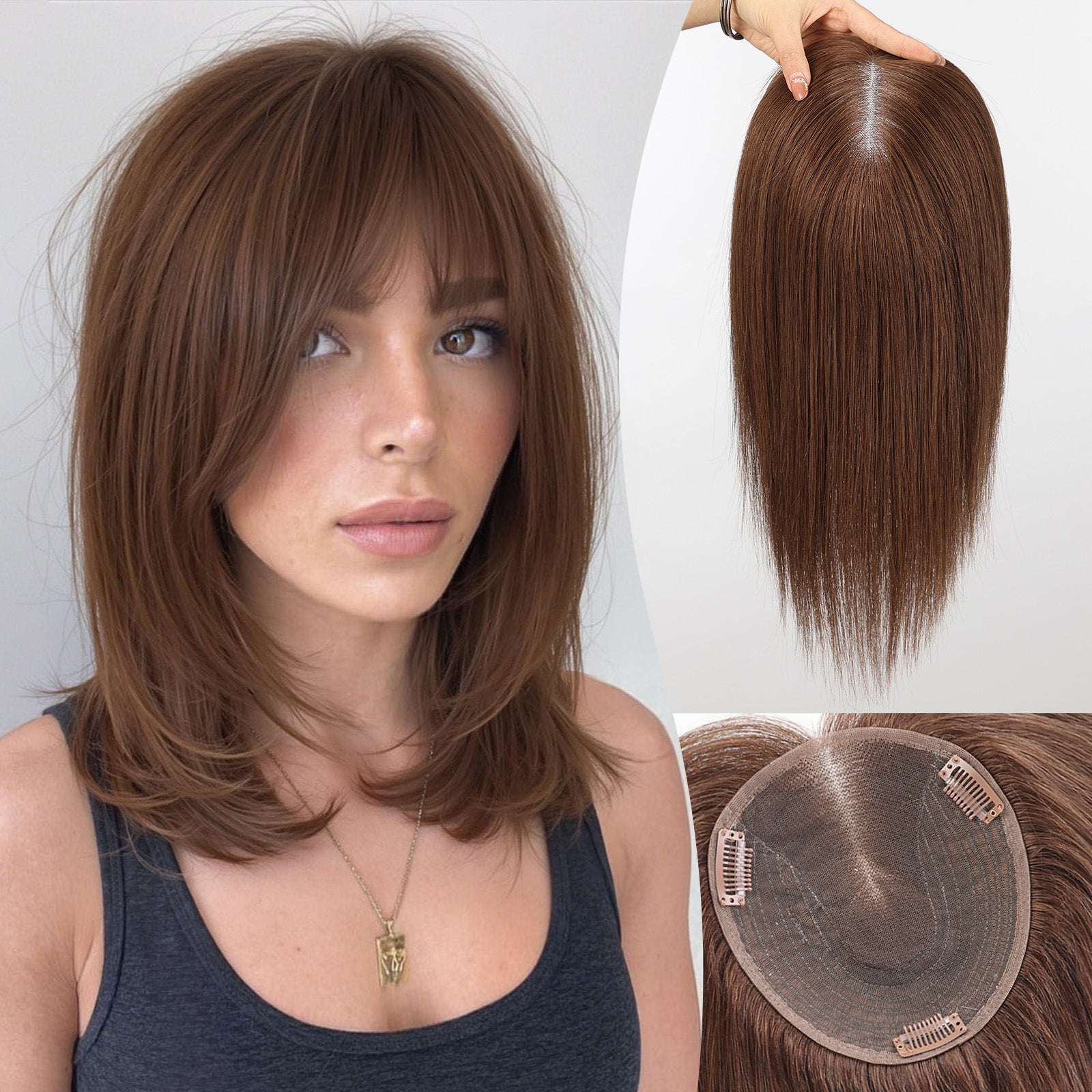 Image of starluck Hair Toppers for Women Real Human Hair with thinning 6