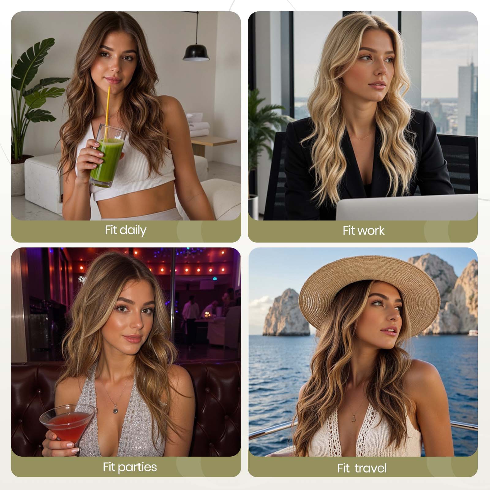 Image of Starluck Human Hair Wig Blend Lace Front Wig Glueless Wigs for Women with Thin Hair Wavy 20 Inches 13