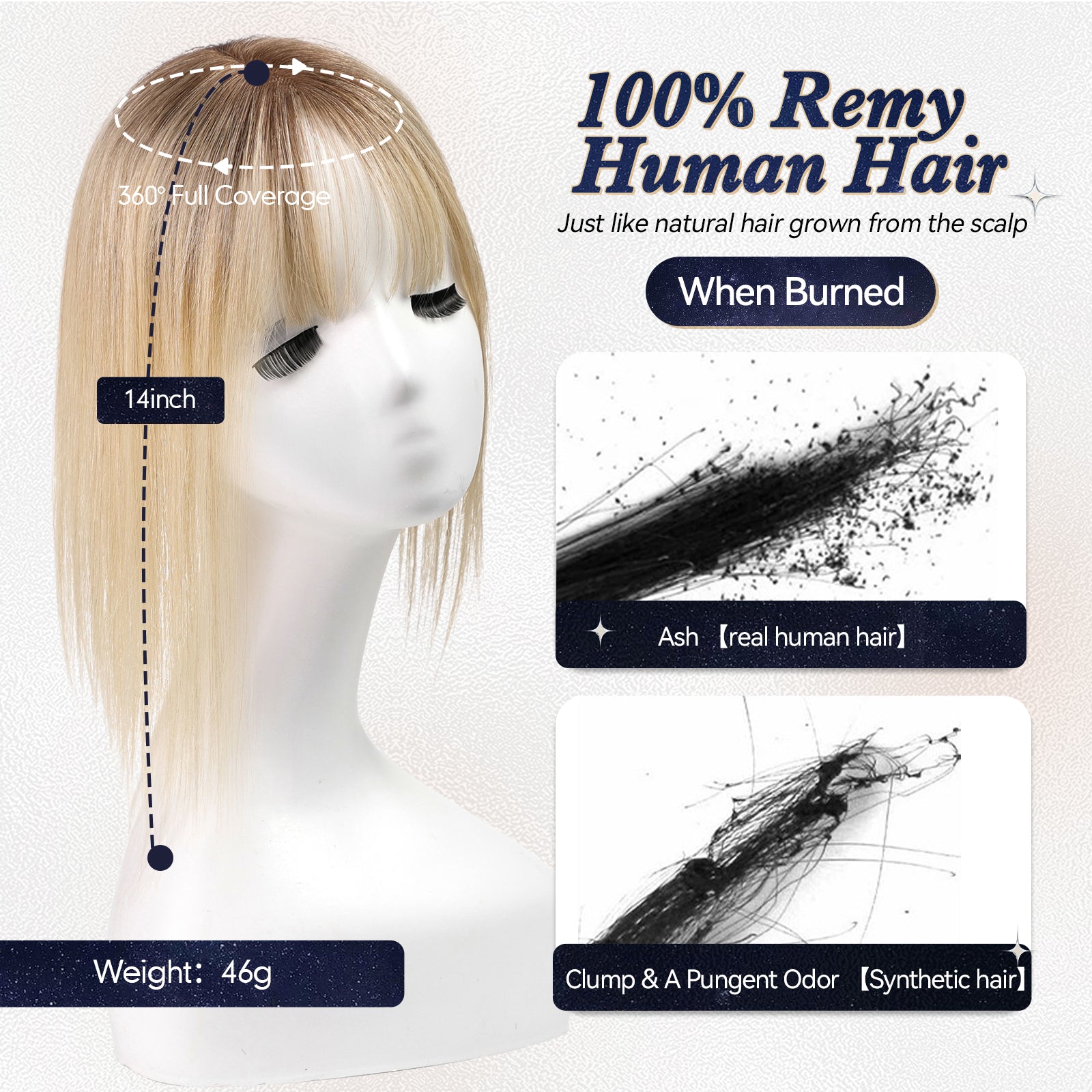 Image of starluck Hair Toppers for Women Real Human Hair With Bangs, 100% Remy Human Hair Toppers for Women Hand-woven with Thinning Hair,Cover Gray Hair Roots,Adds Hair Volume