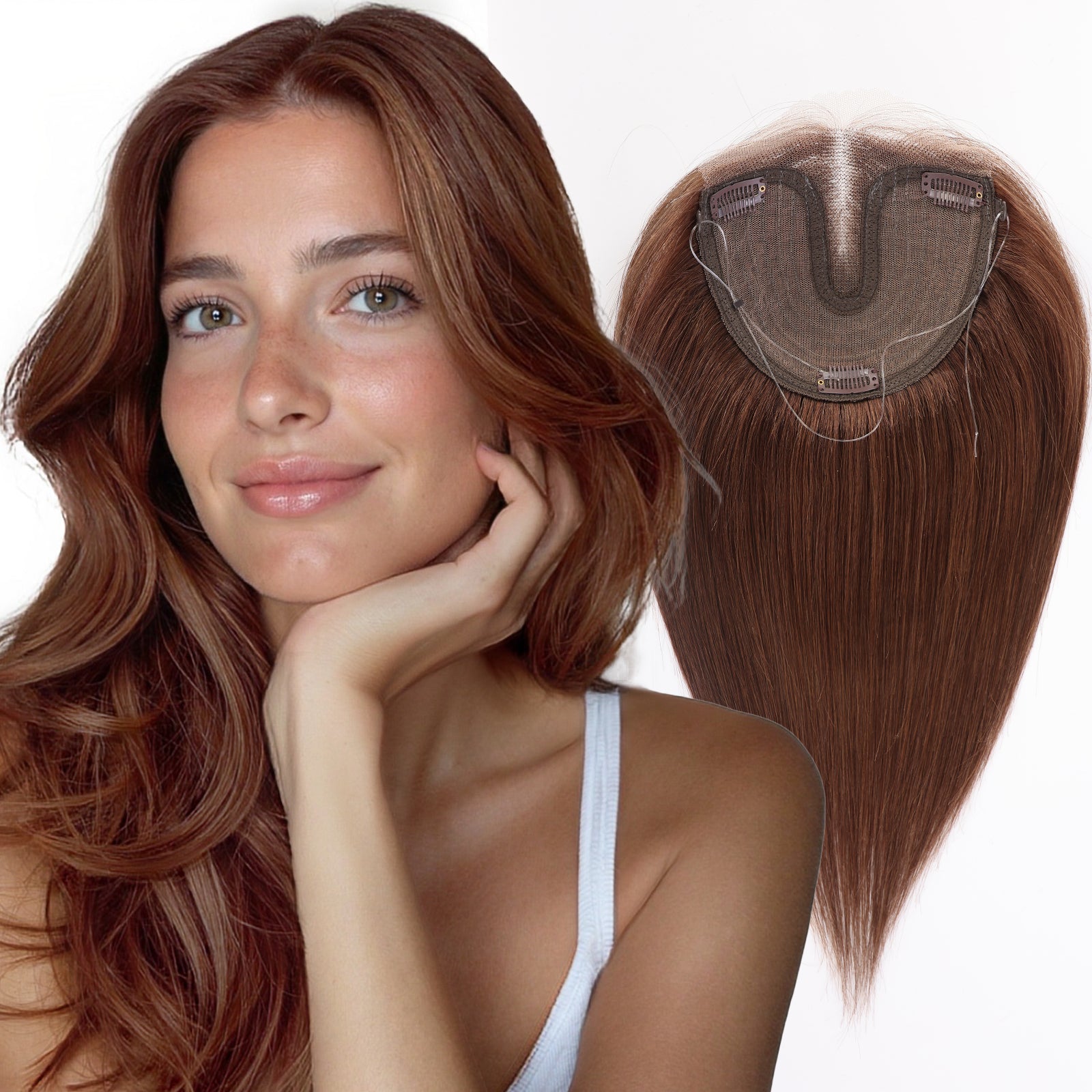 Image of Starluck Hair Topper Real Human Hair Lace Front, SilkHug 5