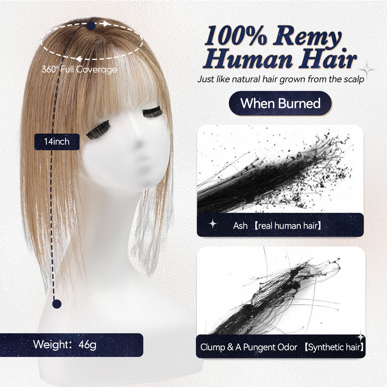 Image of starluck Hair Toppers for Women Real Human Hair With Bangs, 100% Remy Human Hair Toppers for Women Hand-woven with Thinning Hair,Cover Gray Hair Roots,Adds Hair Volume