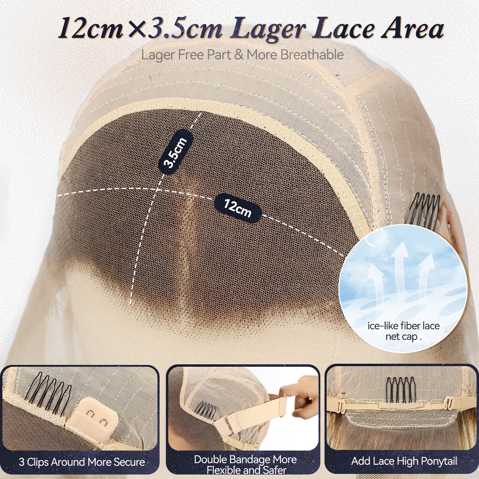 Image of starluck Ombre Blonde Wigs Human Hair Lace Front Wigs Human Hair for Women Pelucas De Mujer Pelo Humano 16 Inch Wavy Realistic and Natural Daily Wear