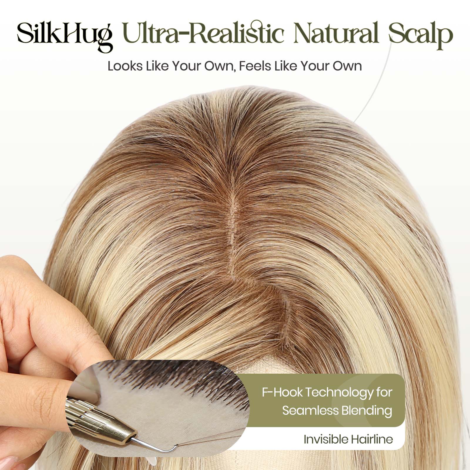 Image of Starluck SilkHug Hair Toppers for Women Real Human Hair Topper 10 inch No Bangs 3
