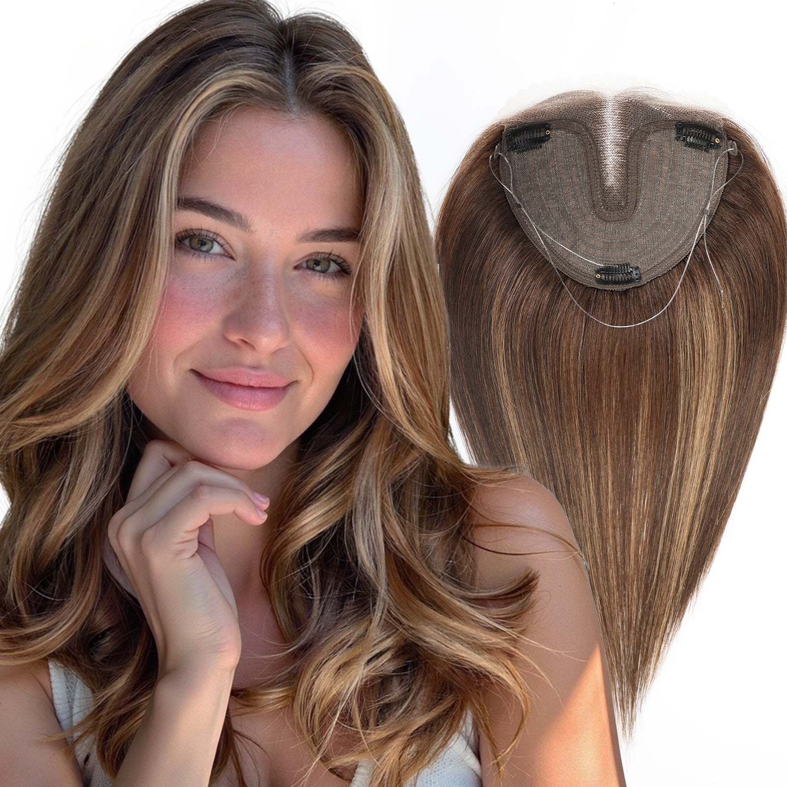 Image of Starluck Hair Topper Real Human Hair Lace Front, SilkHug 5