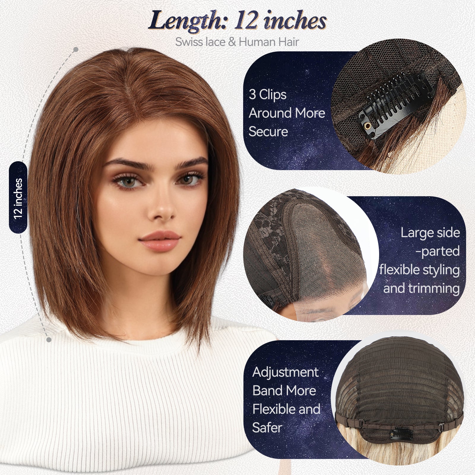Image of starluck Human Hair Wig Lace Front Wigs Real Human Hair Wigs For Women Wig Side Part 6