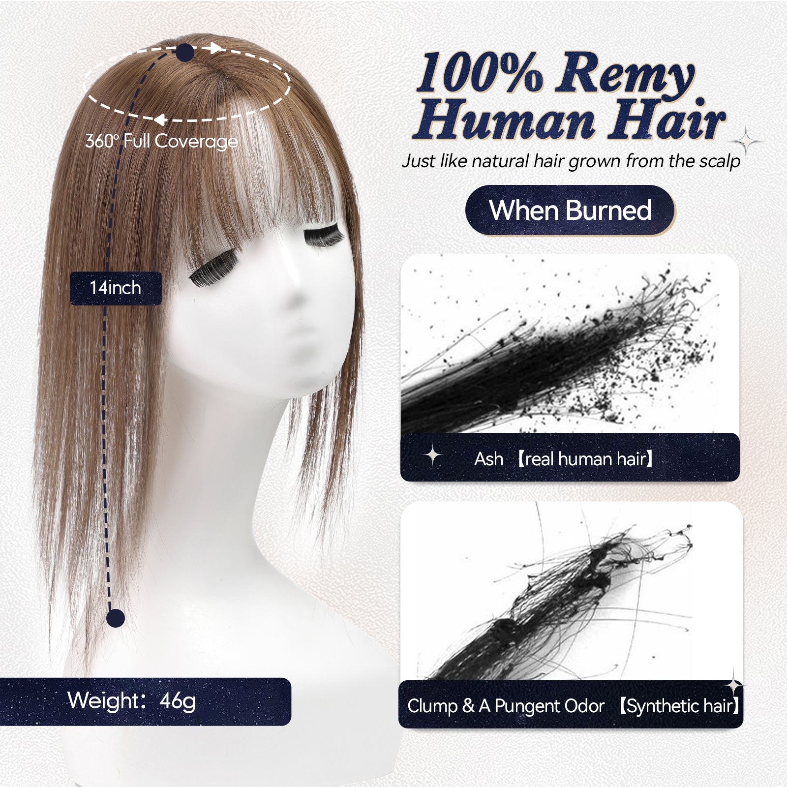 Image of starluck Hair Toppers for Women Real Human Hair With Bangs, 100% Remy Human Hair Toppers for Women Hand-woven with Thinning Hair,Cover Gray Hair Roots,Adds Hair Volume
