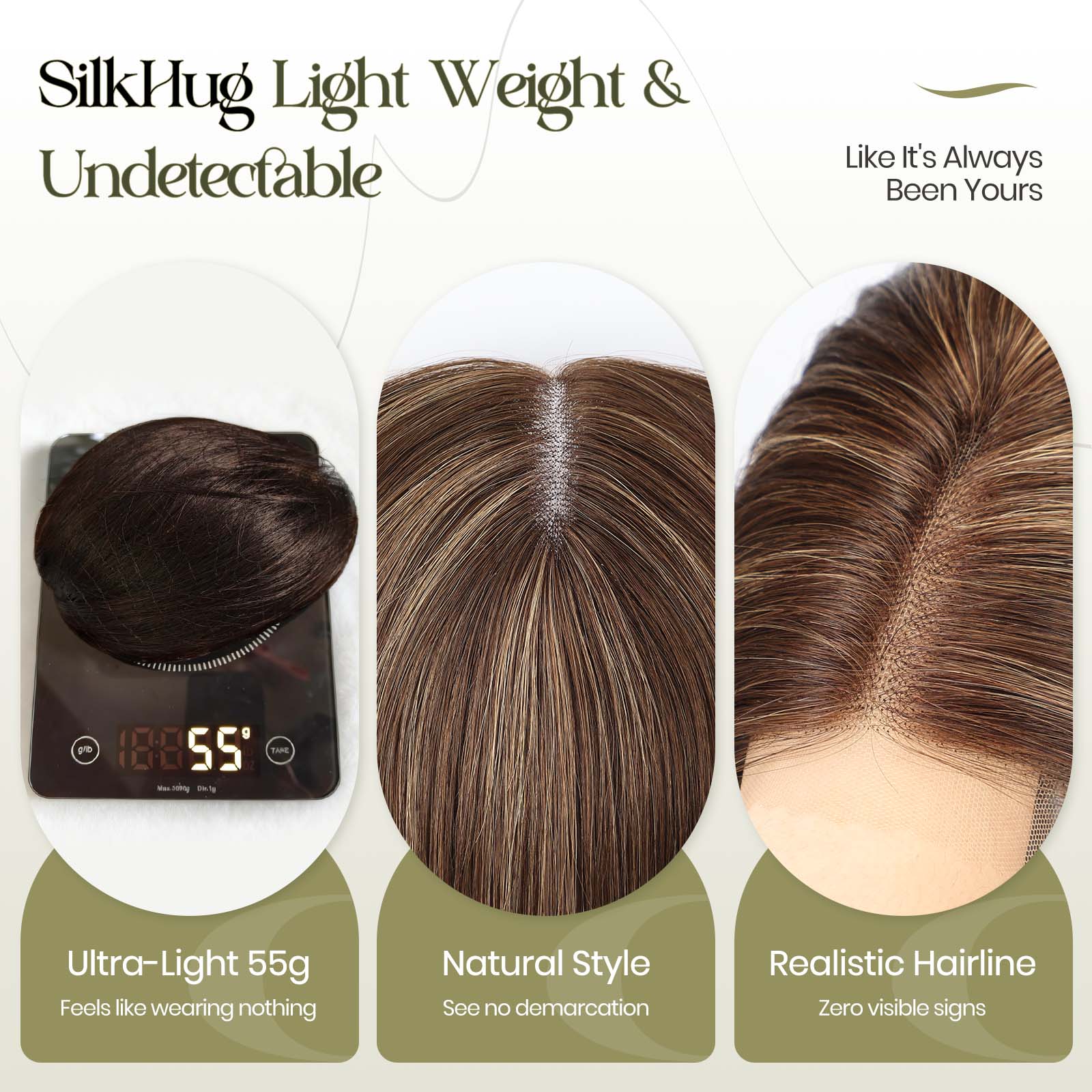 Image of Starluck Hair Topper Real Human Hair Lace Front, SilkHug 5