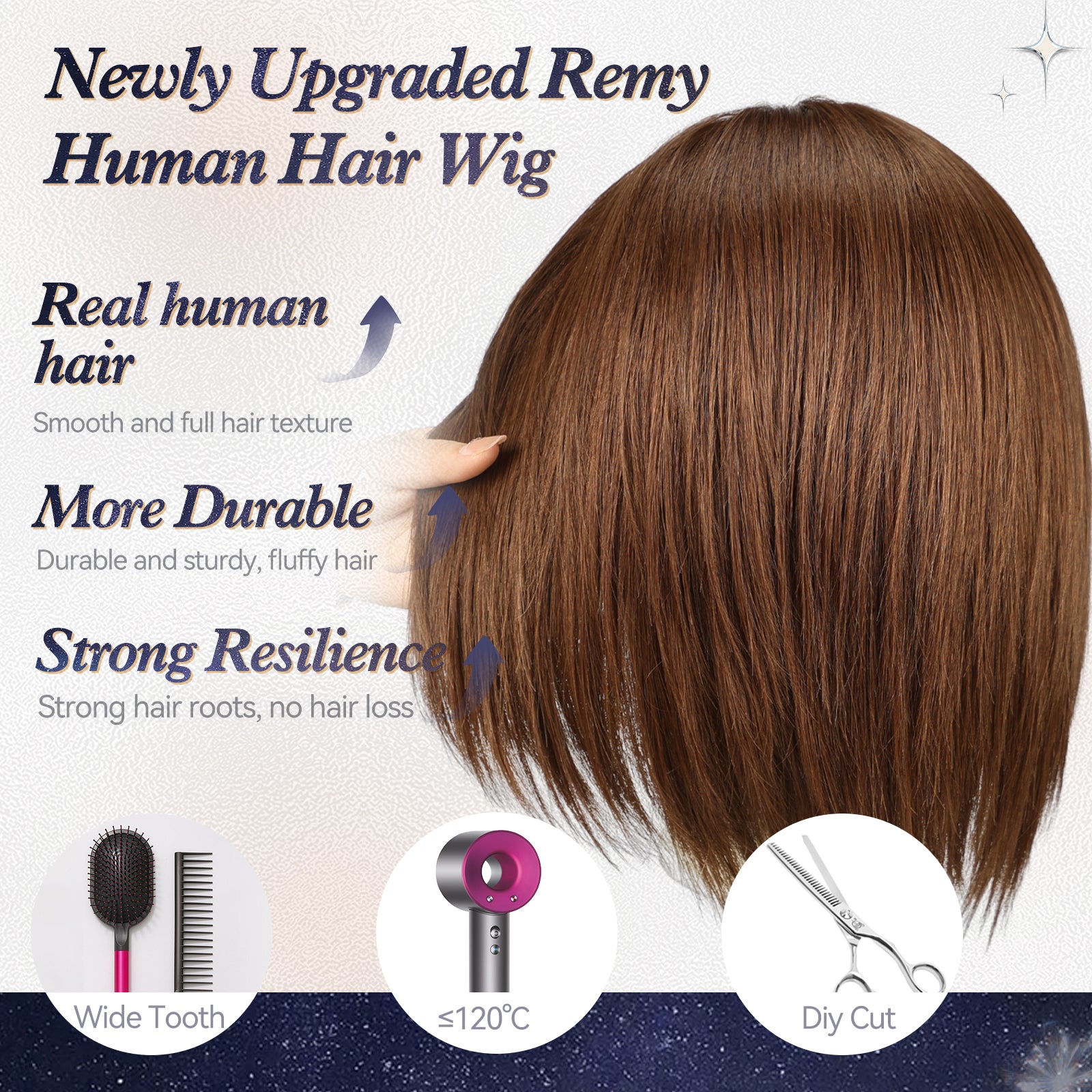 Image of starluck Human Hair Wig Lace Front Wigs Real Human Hair Wigs For Women Wig Side Part 6