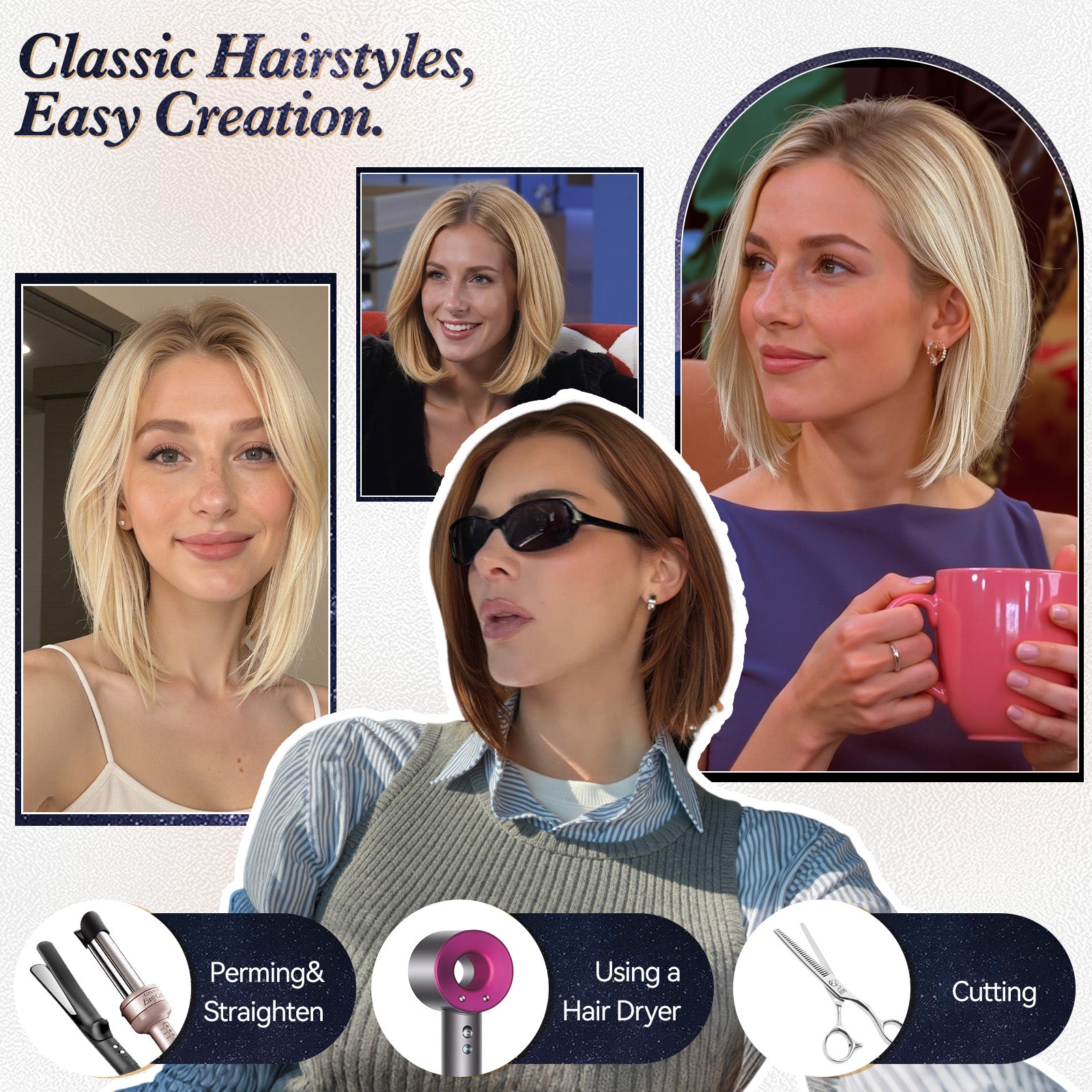 100% Human Hair Wig with SilkHug Cap, 12 Inch Graduated Straight Bob Amazon.com : EMMOR 12 Inch Human Hair Wig for Women  main image 2