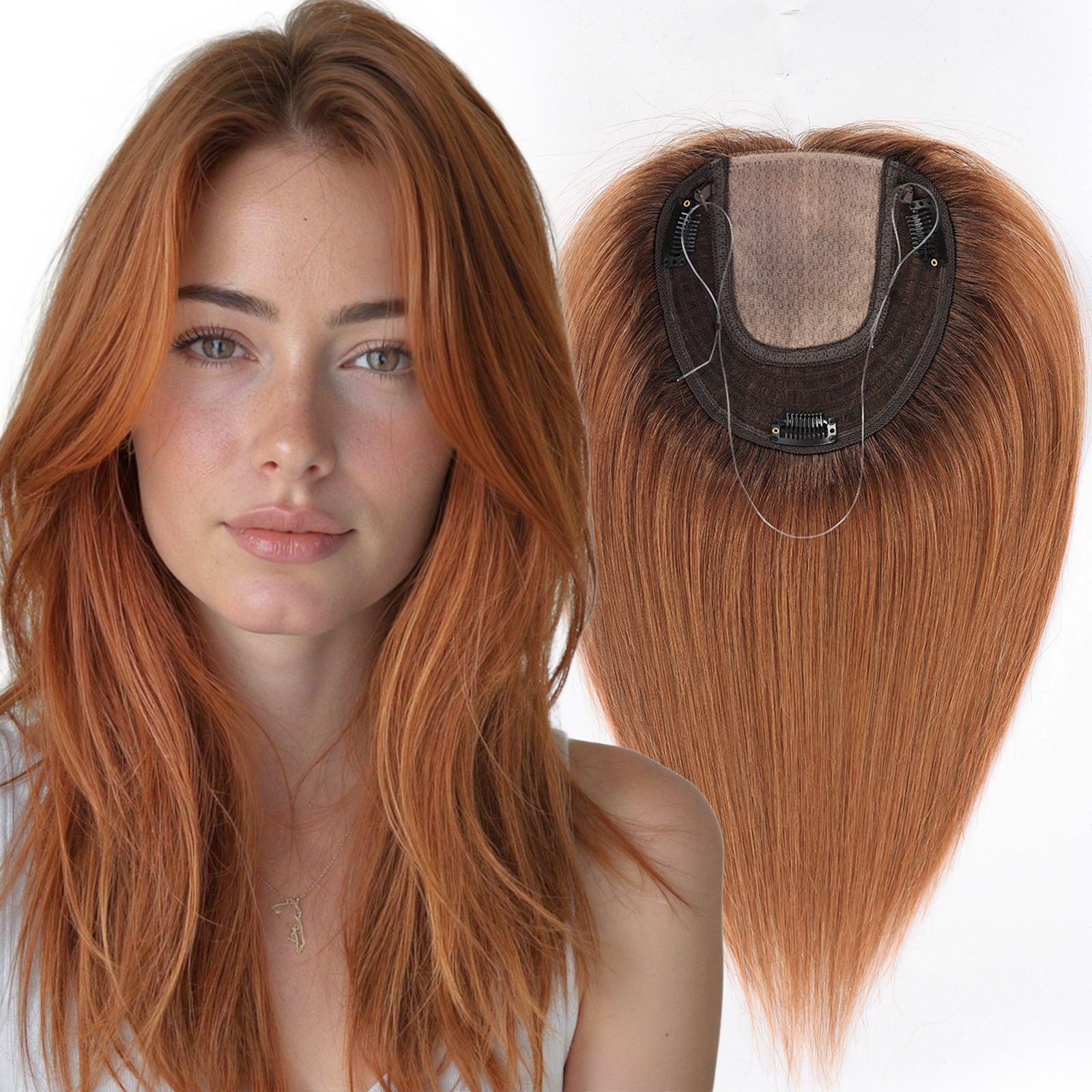 Image of Starluck SilkHug Human Hair Topper with Skin-Imitating Essentials Base, 6