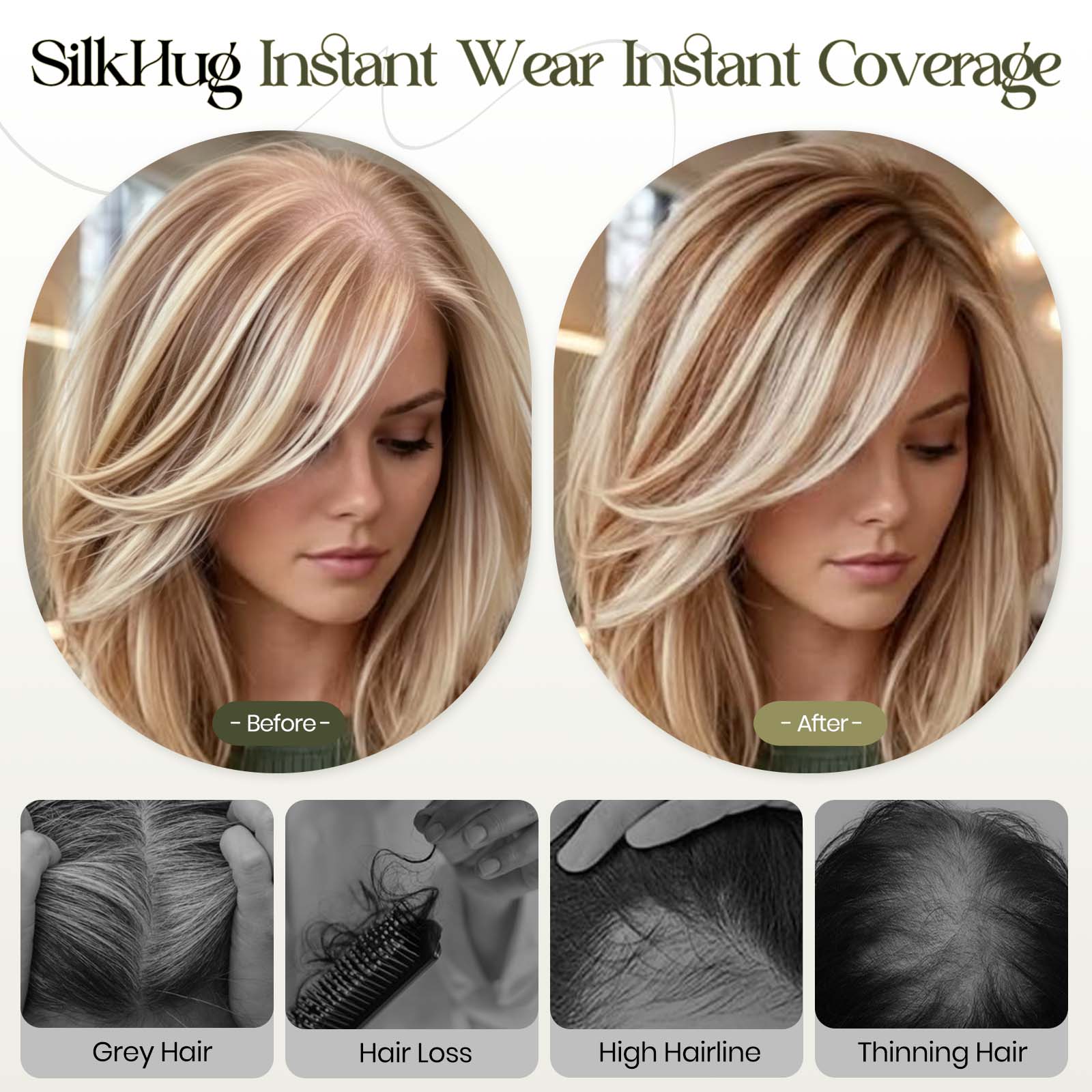 Image of Starluck SilkHug Hair Toppers for Women Real Human Hair Topper 10 inch No Bangs 3