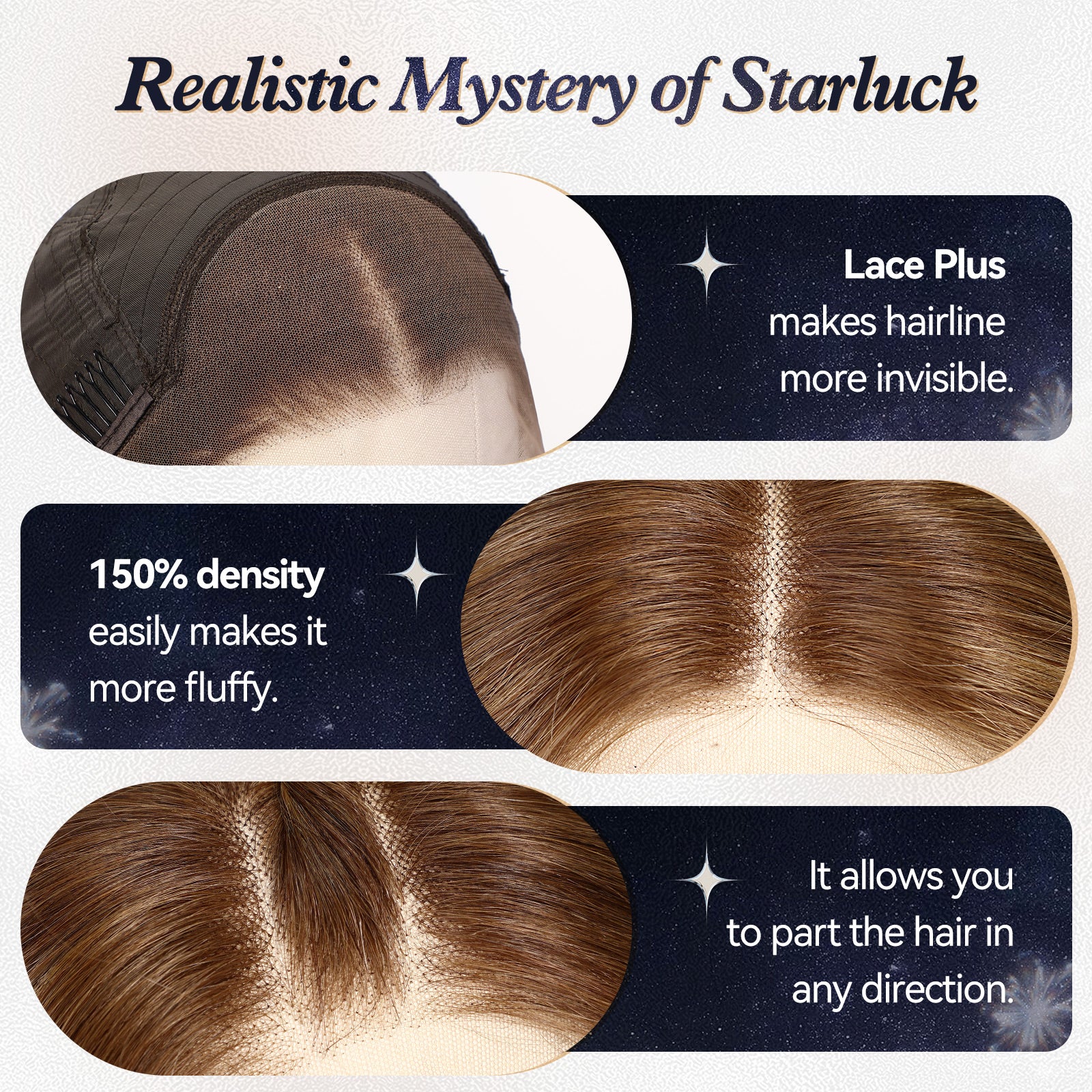 Image of starluck Mixed Brown Wigs 100% Human Hair Lace Front Wigs Human Hair for White Women Pelucas De Mujer Pelo Humano 16 Inch Wavy Realistic and Natural Daily Wear