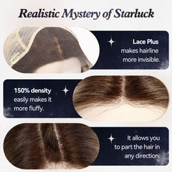 Image of starluck Ombre Blonde Wigs Human Hair Lace Front Wigs Human Hair for White Women 16 Inch Straight Realistic and Natural Daily Wear