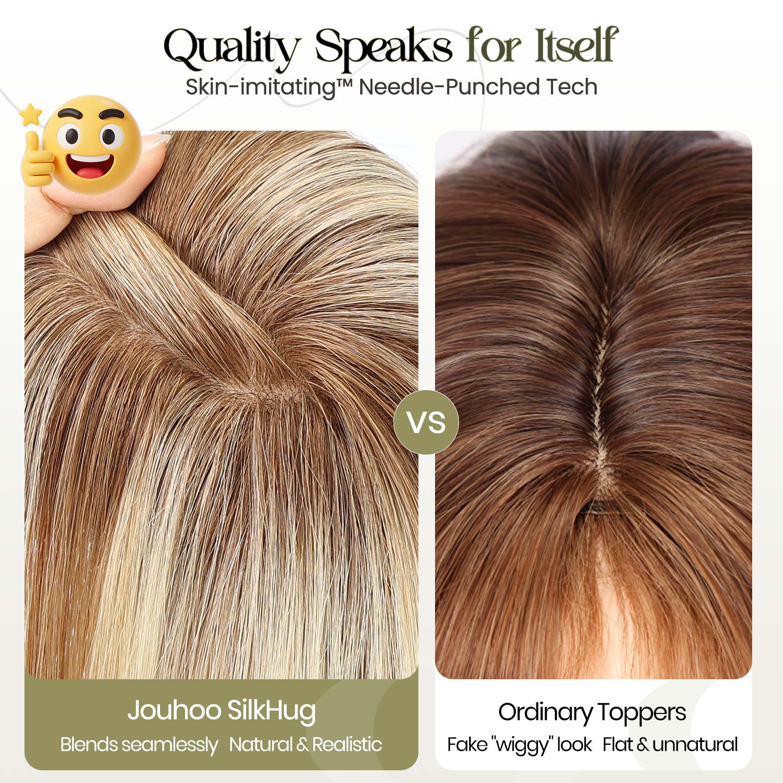 Image of Starluck SilkHug Hair Toppers for Women Real Human Hair Topper 10 inch No Bangs 3