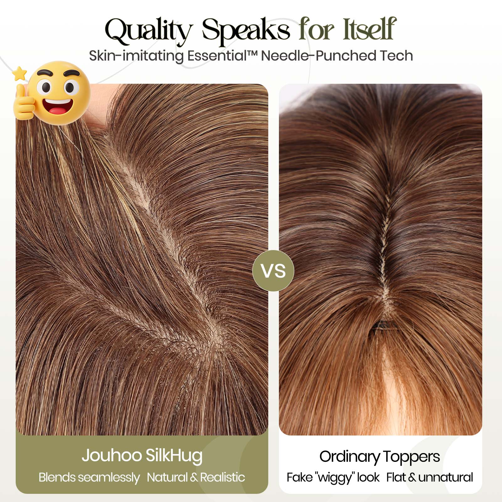 Image of Starluck SilkHug Human Hair Topper with Skin-Imitating Essentials Base, 6