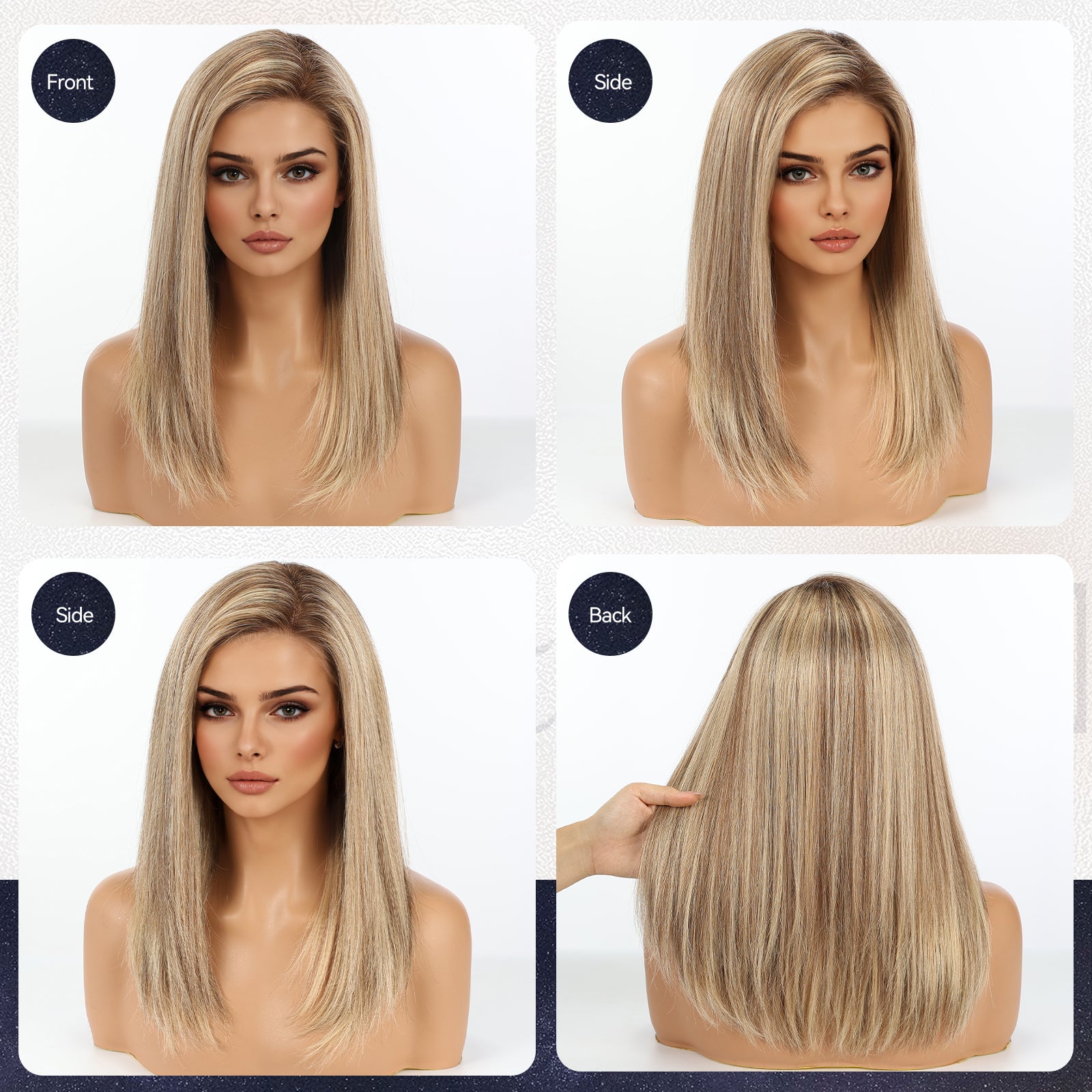 HD Lace Front Human Hair Wig 16 inch Layered 16 Inch Bob Wig Human Hair 13x4 Body Wave Lace Front Wigs  main image 2