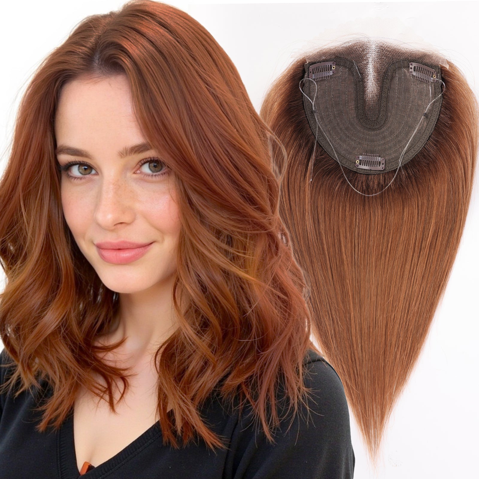 Image of Starluck Hair Topper Real Human Hair Lace Front, SilkHug 5