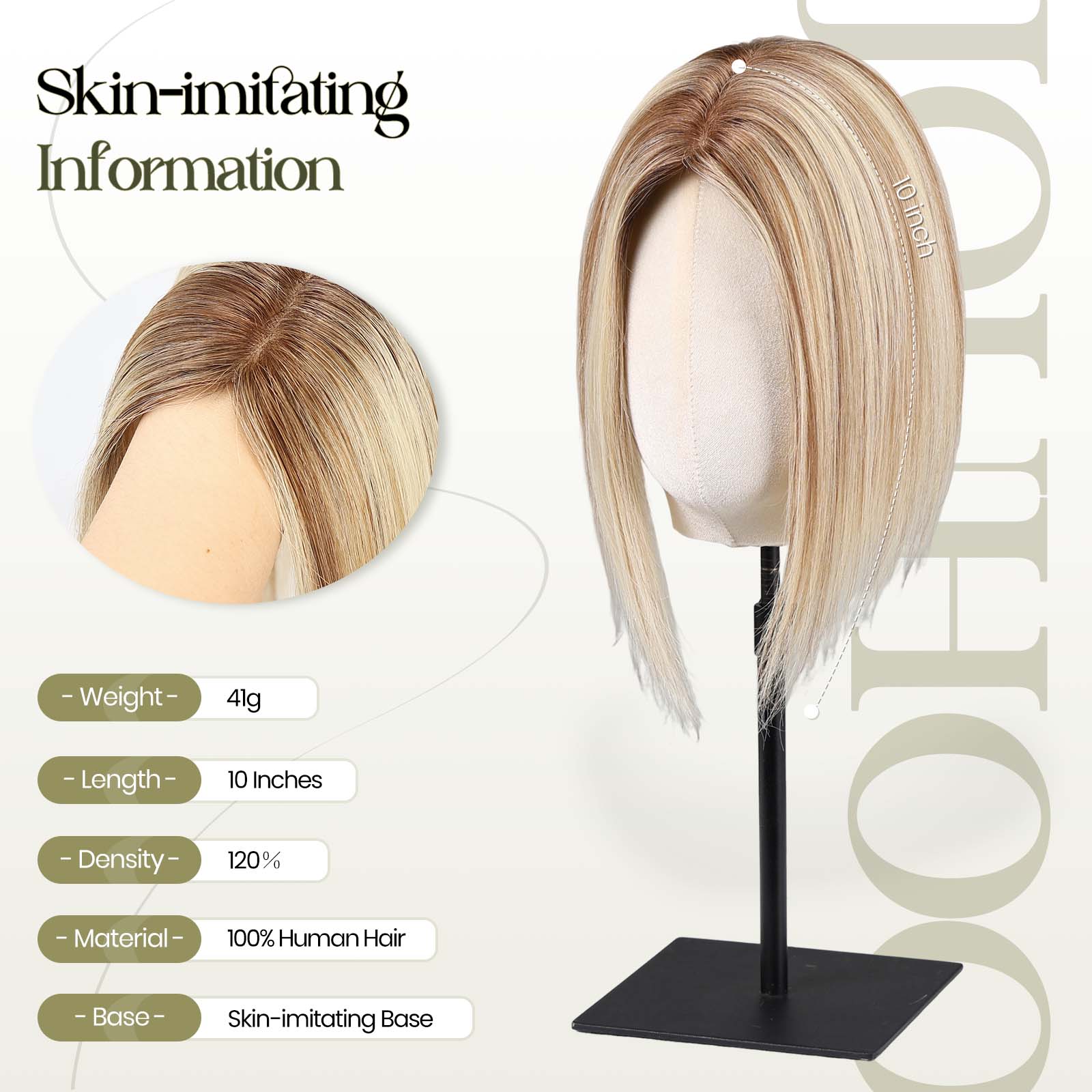 Image of Starluck SilkHug Hair Toppers for Women Real Human Hair Topper 10 inch No Bangs 3