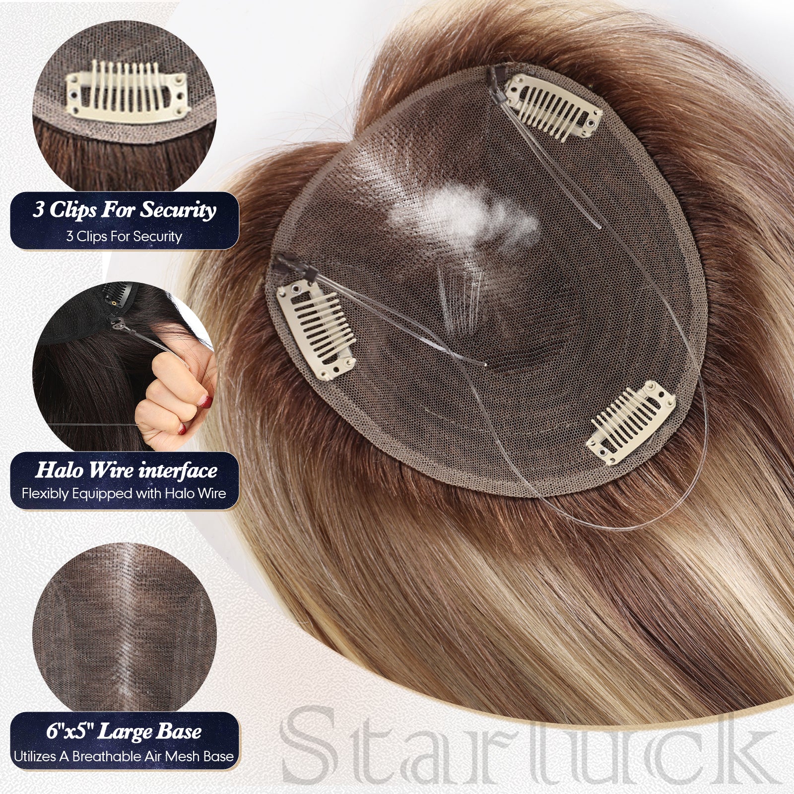 Image of starluck Real Human Hair Toppers 6