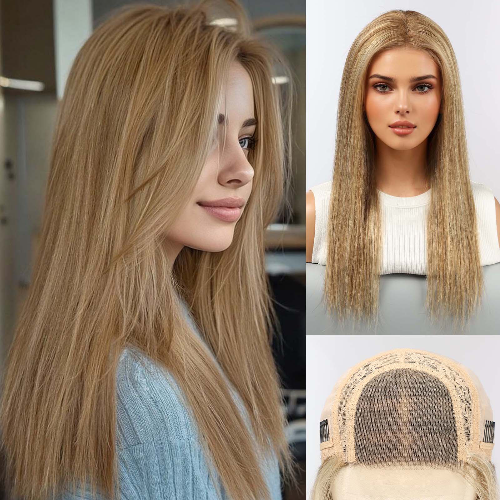 Image of Moment-Go Wigs Human Hair Lace Front Wigs Human Hair for Women Pelucas De Mujer Pelo Humano 16 Inch Realistic and Natural Daily Wear