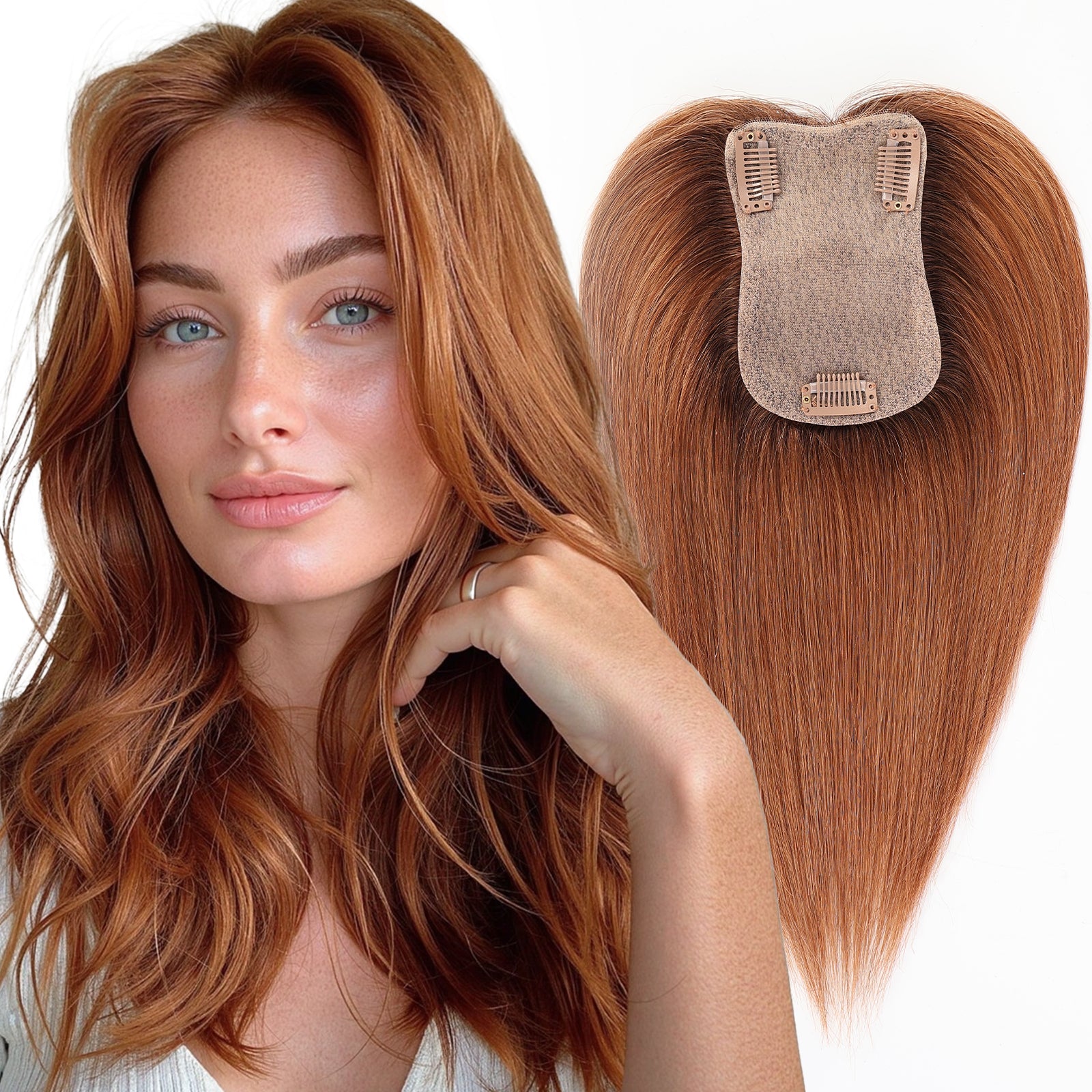 Image of Starluck SilkHug Hair Toppers for Women Real Human Hair Topper 10 inch No Bangs 3