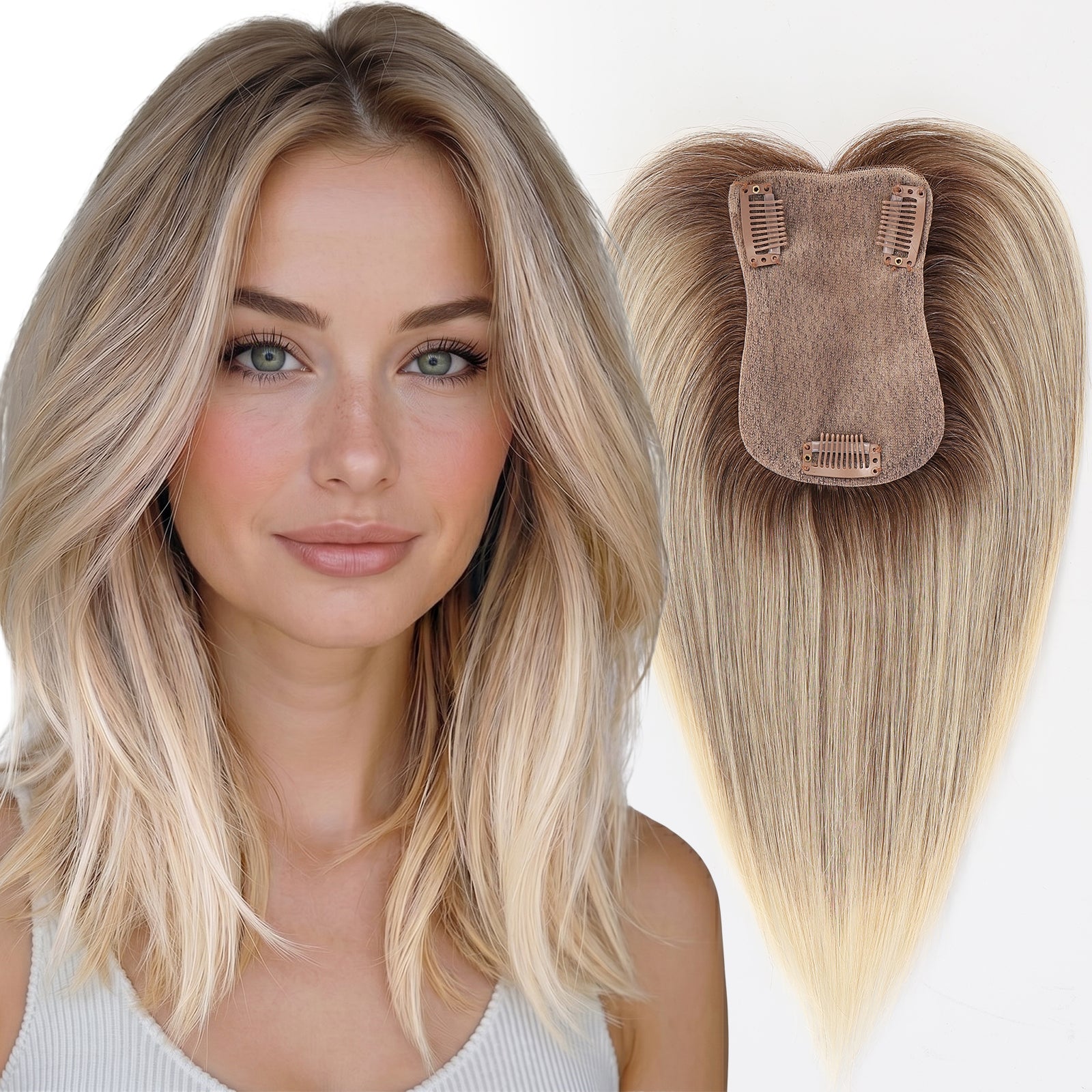 Image of Starluck SilkHug Hair Toppers for Women Real Human Hair Topper 10 inch No Bangs 3