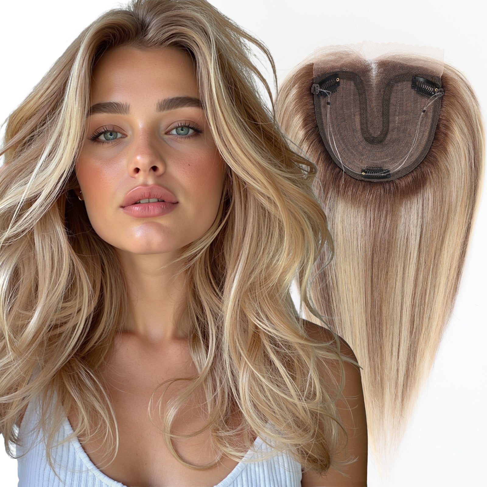 Image of Starluck Hair Topper Real Human Hair Lace Front, SilkHug 5