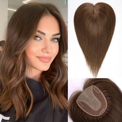 Image of starluck Hair Toppers for Women 14 inch Real Human Hair Topper No Bangs 5