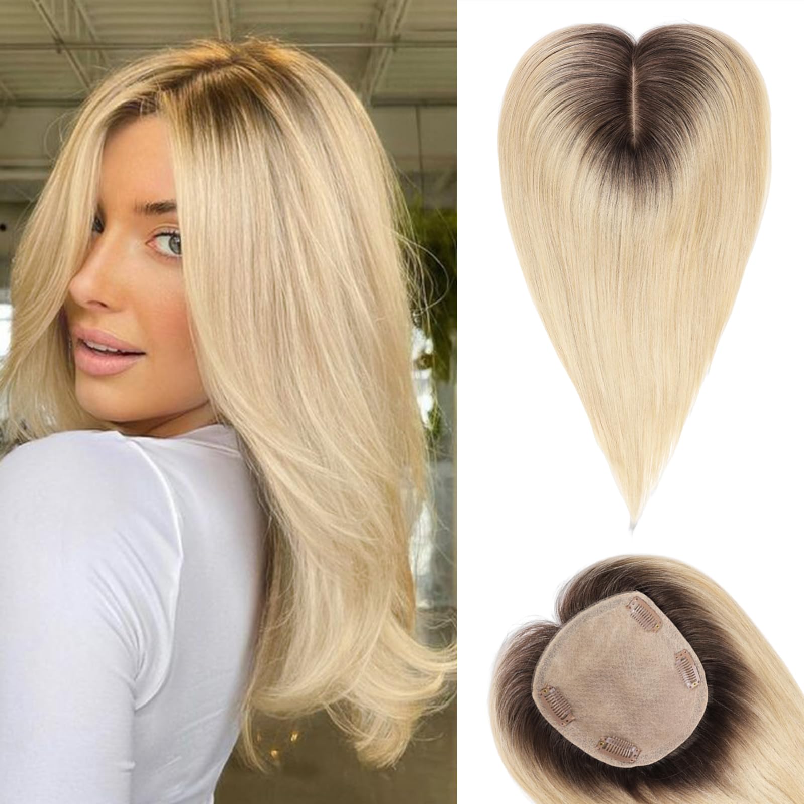 starluck Hair Toppers for Women Real Human Hair, 5