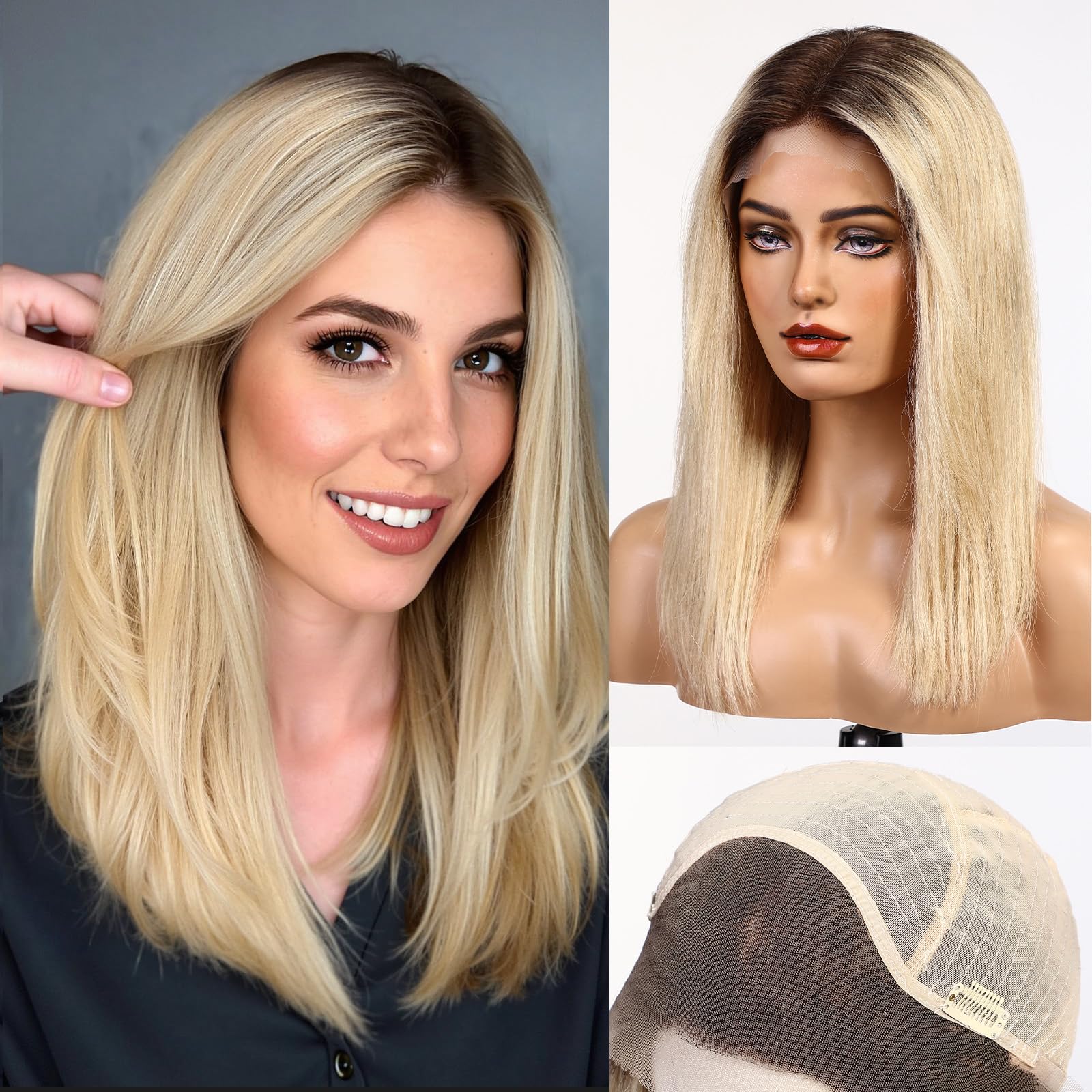 Image of Starluck Wigs Human Hair Lace Front Wigs Human Hair for Women Straight Pelucas De Mujer Pelo Humano