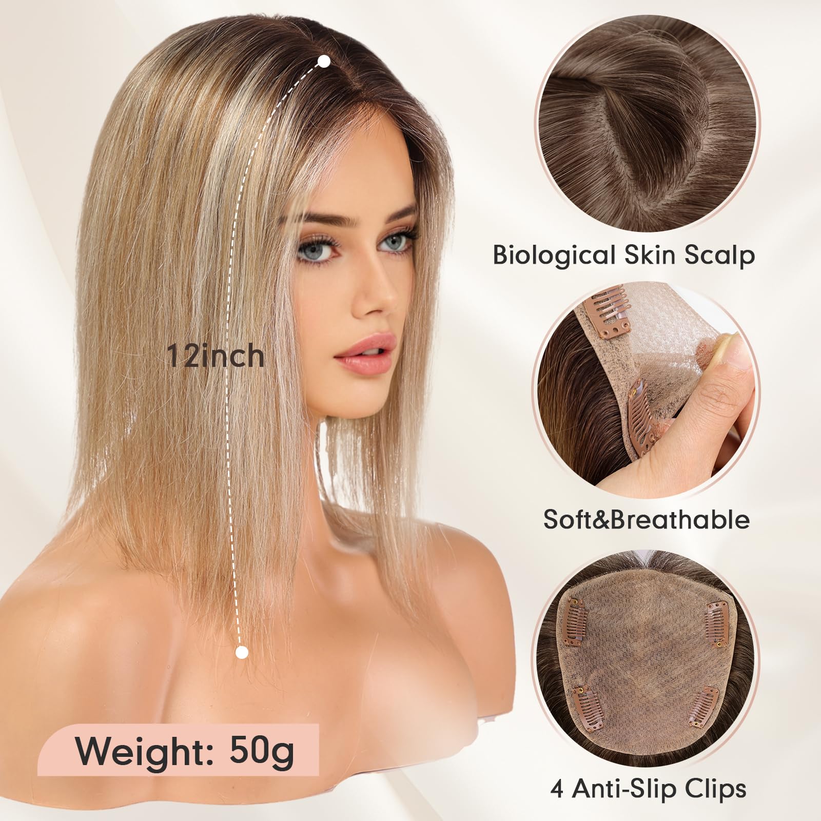 Image of starluck Hair Toppers for Women Real Human Hair, 5