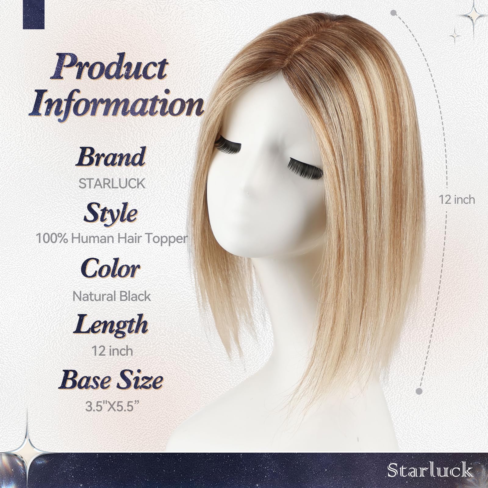 Image of Second Scalp Human Hair Toppers for Women Real Human Hair No Bangs 4 * 5.5 inch Base 12 inch SilkHug Hair Topper for Women Cover Grey Roots