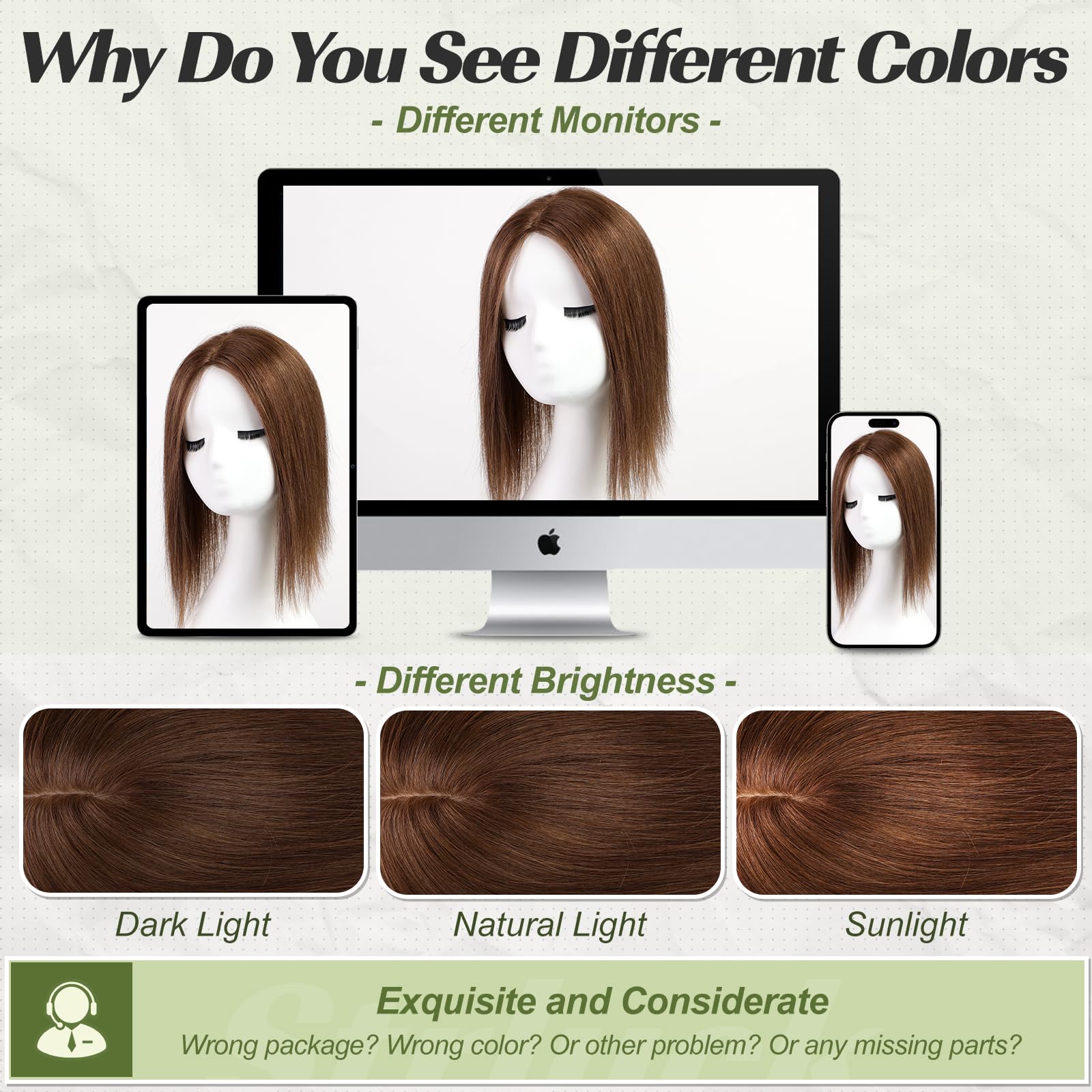 Image of starluck Hair Toppers for Women 14 inch Real Human Hair Topper No Bangs 5